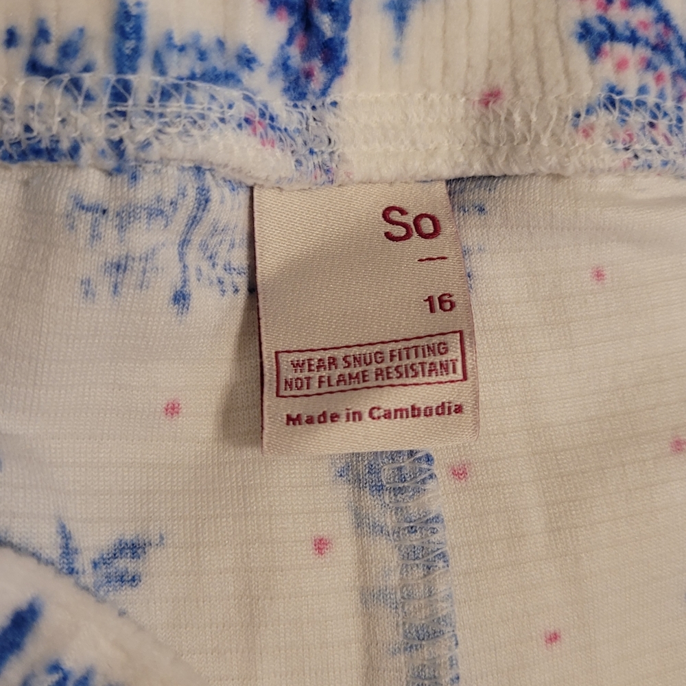 Girl's SO Pajama 2pc Set Snowflakes sz 16 - Picture 8 of 16
